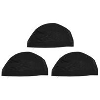 3Pcs Wig Hair Net Caps Nylon Breathable Comfortable Bouncy Black Mesh Wig Hair Net black