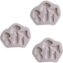 3 vienetų silikoninė liejimo forma grybo dervos forma mada fondantas animacinis pasaka torto įrankis molis saldainiai gray