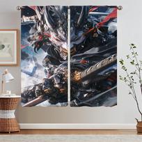 Ghost Warrior Blinds Tulle in Kitchen Curtains for Living Room Black Out Curtains Blackout Partition Curtain Rods Tentacles the W50xH70cmx2pcs-CL