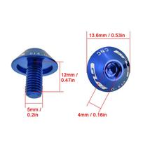 GUB G-510 2Pcs M5 * 12mm Bike Bicycle Water Bottle Cage Holder Bracket Screw Bolts(Blue) mėlyna