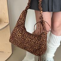 Premium Leopard Print Bag Women'S Lazy Style Casual Versatile Underarm Bag Trendy Shoulder Satchel ruda