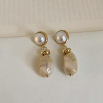 Irregular Resin Pearl Stud Earrings Female Hong Kong Style Retro Niche Personality Fashion Exquisite Commuting Versatile Earrings