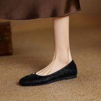Krazing Pot Cow Skin Summer Spring Autumn Winter Flats Slip on Leopard Women Keep Warm Round Toe Bowtie Shallow Shoes 35 juoda