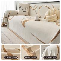 Bohemia Chenille Sofa Blankets Outdoor Camping Picnic Large Sofa Blanket Leisure Beach Towel Travel Rug Tassels Linen Home Decor 180x130cm beige