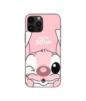 Telefono dėklas - Maniacase - Iphone 13 Pro - Minkštas - Silikoninis - Mielas Stitch Angel rožinis gėlė juoda