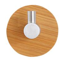 1pc Bamboo Stainless Hook Kitchen Bathroom Robe Coat Hat Hanger Heavy Duty