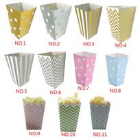 12pcs Paper Popcorn Candy Sanck Gift Boxes For Baby Shower Wedding Party Decor dots