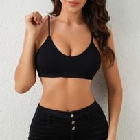 Atvira nugara, tank top tipo liemenėlė, patogi, besiūlė, seksuali, pakelianti, vamzdelio tipo viršus, miego viršūnėlės, intymus apatinis trikotažas, moteriška liemenėlė, apatinis trikotažas S juoda