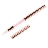 DualEnded Dotting Pen Wax Tip Rhinestone Pickup Tool Dotting Pen Manicure Nail Art Tool(Pink ) rožinė