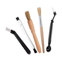 Professional Coffee Tamper and Grinder Brush Set with Wooden Handle for Efficient Cleaning in Home and Coffee Shops beige
