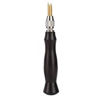 Sandalwood Handle Brass Head Leather Creaser Edge Sealing Machine 1.5-2‑2.5‑3mm Leather Tool black
