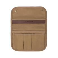 Camping Chair Armrest Storage Bag Canvas Armrest Side Storage Bag Multi-pockets Couch Arm Organizer Portable for Fishing Hiking chaki