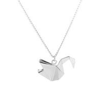 Thousands Of Paper Cranes Hollow Necklace Origami Pigeon Long Necklaces Peace Dove Pendants AVE sidabras