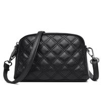 Genuine leather messenger shoulder bag for women simple bags feminine travel bags black