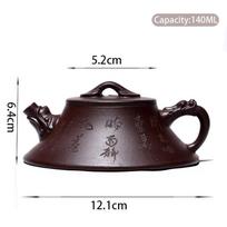 140 ml kiniško Yixing purpurinio molio arbatinukai, neapdoroto rūdos Zhu purvo akmens kaušelis arbatinukas, buitinis Zisha grožio virdulys arbatos rinkinys, priedai black