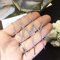 Double-layer Smile One Line Bend Necklace Silver Jewelry Trend Pendant Gift black