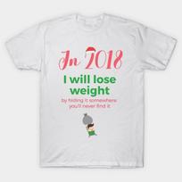 T Shirt Women Year Resolution Hiding Weight Harajuku Print Kawaii Tshirt Summer Short Sleeve Female T-Shirt Top Tee S