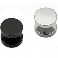 1 Pair Men's Barbell Punk Gothic Stainless Steel Ear Studs Fashion Earrings AVE 3 mm sidabras