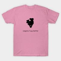 T Shirt Women Vegans Hug Better Harajuku Print Kawaii Tshirt Summer Short Sleeve Female T-Shirt Top Tee S rožinė
