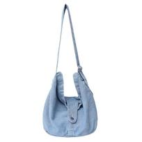 Denim Messenger Bag Men'S Japanese Large-Capacity Versatile Messenger Bag Women'S Simple Retro Slash Shoulder Bag Student Shoulder Bag tamsiai mėlyna spalva