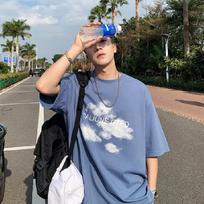 Hong Kong Style Trendy Summer Short-Sleeve T-Shirt - Unisex, Loose Fit, Artistic Fresh Design, Five-Point Sleeves