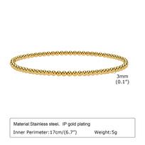 Gold-Finish Stainless Steel Beaded Bracelet for Women - BR-1386