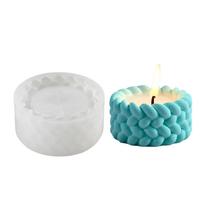Woven Rope Resin Silicone Molds Epoxy Resin Silicone Molds for Tealight Holder Succulents Planter Flowerpots Molds white
