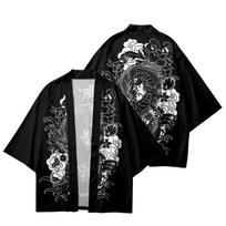 Anime Dragon Print laisvas megztinis vyrams ir moterims, japoniški gatvės drabužiai, Harajuku Haori kimono, Cosplay viršutiniai marškinėliai, Yukata 5XL