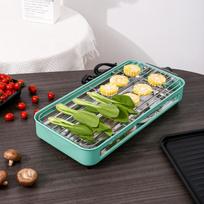 Elektrinė kepsninė Easy Clean 2 viename Korėjietiška BBQ kiaušiniams, blynams, kepsninei gray