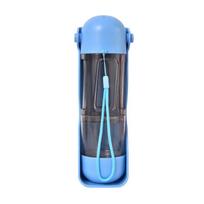 Foldable Dog Water Bottle Food Container with Garbage Bag Dispenser Portable for Puppy Cat Travel Hiking Outdoor Walking Feeding mėlyna