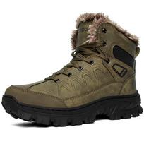 Genuine Leather Mens Boots Winter With Fur Warm Snow Boots Men Casual Shoes Outdoor Shoes High Quality Ankle Boots Big Size 47 40