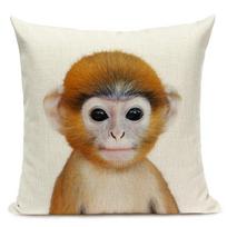 Animal Print Decorative Cushions Cover Tiger Elephant Monkey Throw Pillows Case 45x45cm Pillowcase for Sofa Decor 450mm*450mm
