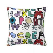 Alphabet Lore Costume For Boys Square Pillowcases Polyester Home Learning 26 Letters Cushion Cover Cute Decor Pillowcase 45*45 30x30cm