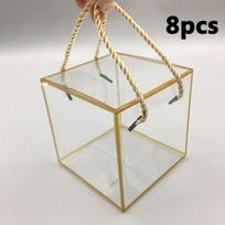 8pcs Transparent PVC Gift Boxes with Polyester Cord Handles Square Clear Box Gift Packing Box Jewelry Ornament Packaging Display Clear Display Cases 8pcs auksas