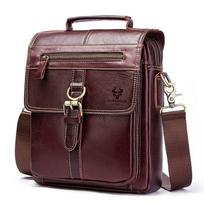 Vintažinis krepšys per petį kasdienis vyriškas pirmos klasės karvės odos atlenkiamas krepšys crossbody odinis vyriškas krepšys have logo raudona/ruda
