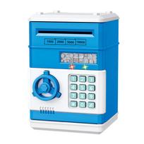 Kūrybinis Piggy Bank Automatinis Mini Seifas Monetos Pinigų taupymo Pinigų dėžutė Slaptažodis Skaitliuko kodas Raktų užraktas Monetų bankas bankomatas Dovana vaikui mėlyna