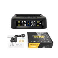 Saulės automobilio TPMS padangų slėgio signalizacija Skaitmeninis spalvingas ekranas 4 išoriniai jutikliai, atsparūs vandeniui padangų slėgio stebėjimo sistema dėžutėje