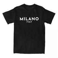 Italy Milano Fashion City Tshirts Cotton Soft Tee-shirt Summer Unisex Short Sleeve T-shirt Aesthetic Graphic Tees XS juoda