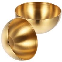 2 Pcs Cereal Bowl Storage Stainless Steel Snack Baby Noodles Small Tableware Double Kitchen Supply auksinė