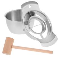 304 Stainless Steel Pomegranate Peeler with Wooden Hammer Fruit Opener Deseeder Tool Kitchen Peeler for Pomegranates for Kitchen