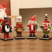 7Pcs 16cm Christmas Walnut Clip Wooden Christmas Ornament Soldier Decorations Nutcracker Puppet Crafts Toy Xmas Children's Gift one size