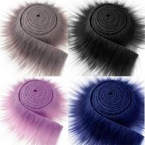 Faux Fur Ribbon Tapes 4Pcs/Set Christmas Tree Skirt Gnome Doll Beard Decor for Xmas Tree Garland Wreath Costume Trimming