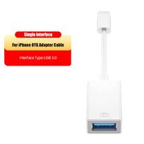 OTG adapteris apšvietimui į USB3.0 konverteris, skirtas pelės klaviatūrai U diskinis fotoaparatas, kortelių skaitytuvas, duomenų keitiklis, skirtas iPhone X XS 11 12 13 14 Pro 8 7 lighting to usb balta