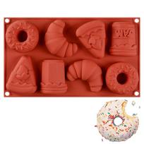 Silicone Mousse Cake Mold Simplicity Household Creative Food Grade 8 Hole Doughnut Chocolate Mold Kitchen Cake Baking Utensils kaštoninė
