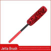 Car Wheel Cleaning Brush - Steel Rim & Fiber Wire Bristles Large raudona/juoda