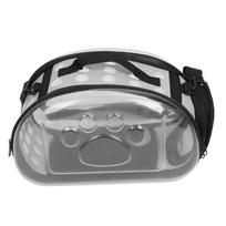 Outdoor Collapsible Pet Carrying Bag Transparent Cat Puppy Carrier Shoulder CageGray M M pilka spalva