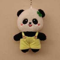 Mielas kombinezonas Panda įbrėžimų lėlė lėlė pliušinis žaislas animacinis raktų pakabukas mokyklinio krepšio pakabukas dovana 4 inch beige