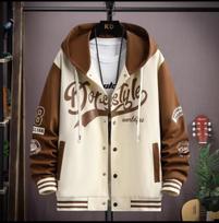 Hip Hop Hooded Baseball Uniform Unisex Lightweight Sportswear Jacket Men's Bomber Jackets Autumn Coat Letter Printed XS abrikosas