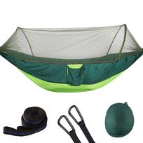 Double Portable Camping Travel Hammock Hanging Bed with Mosquito Net (Green)