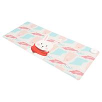 Cute Rabbit Heated Large Mouse Pad 31x13in Warm Big Mouse Pad 3 Heating Levels Desk Pad for Office US Plug white